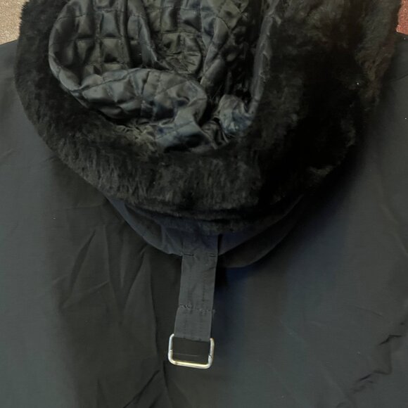 Polo Ralph Lauren Bomber Jacket - Faux Fur Hood & Utility Pocket - Black - Picture 11 of 16